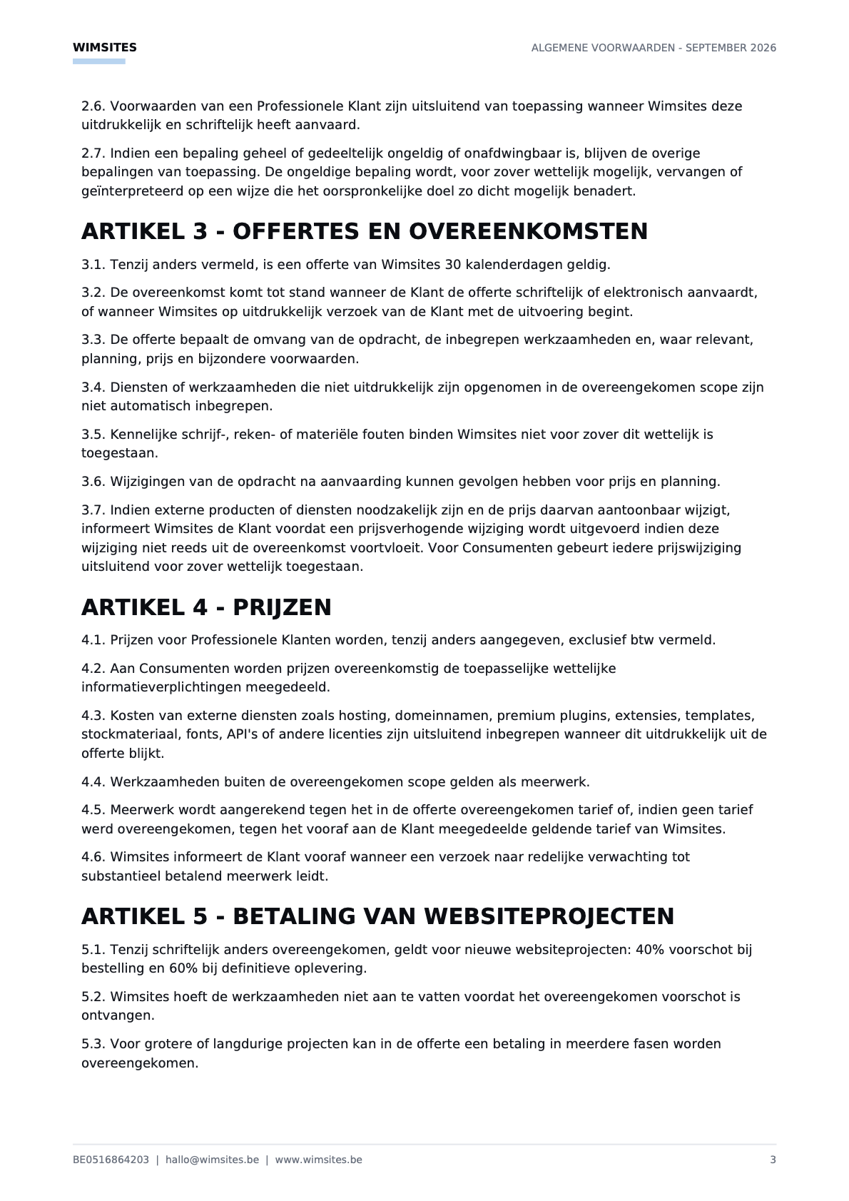 Algemene voorwaarden, pagina 3 van 12