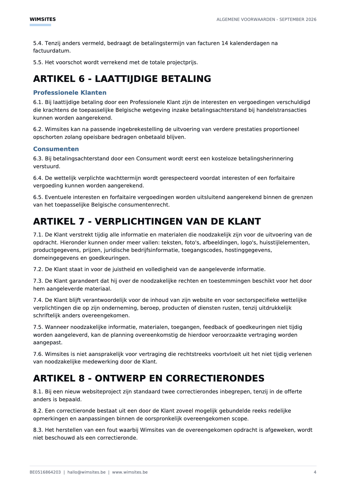 Algemene voorwaarden, pagina 4 van 12