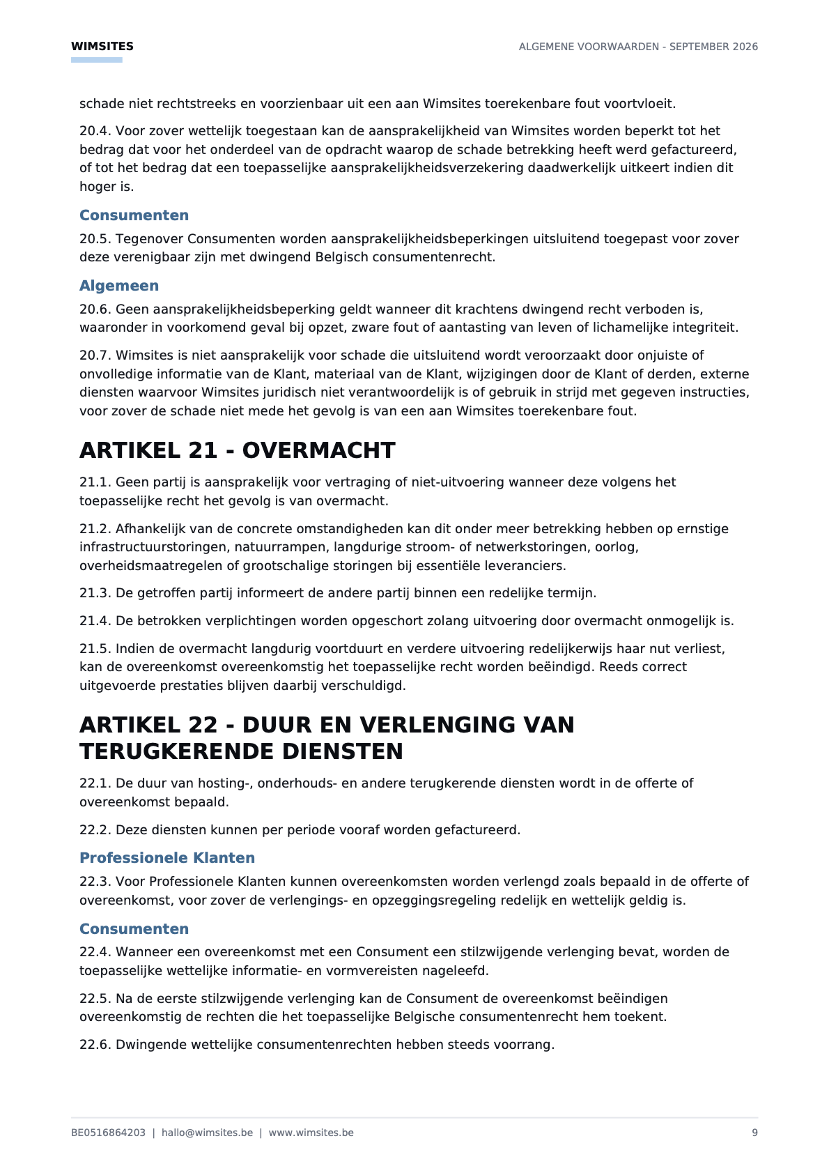 Algemene voorwaarden, pagina 9 van 12