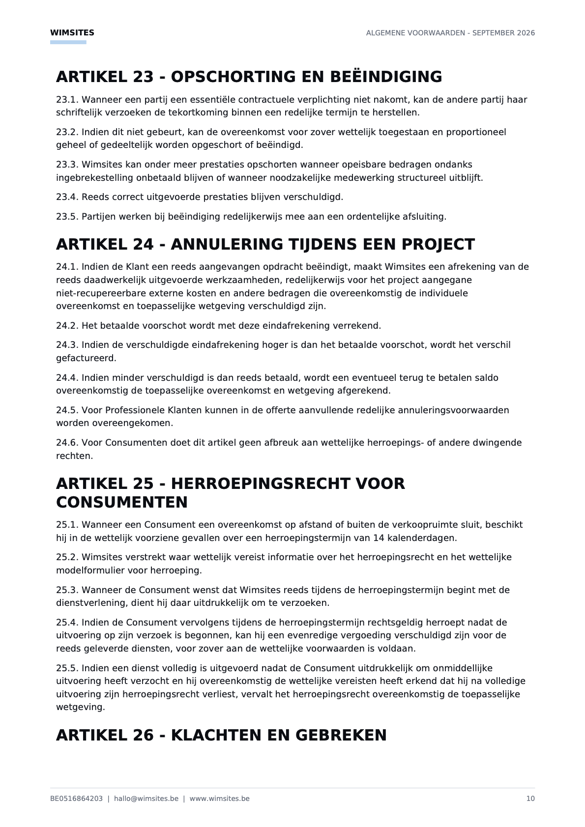 Algemene voorwaarden, pagina 10 van 12